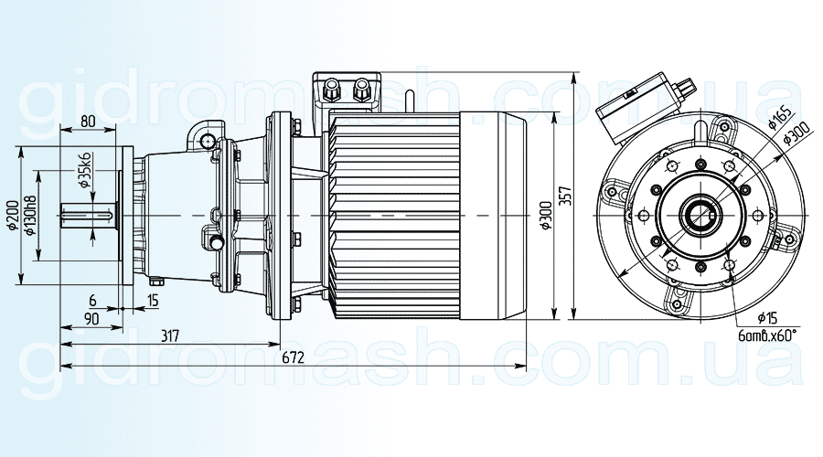 Одноступенчатый мотор-редуктор 3МП-40 фланцевый